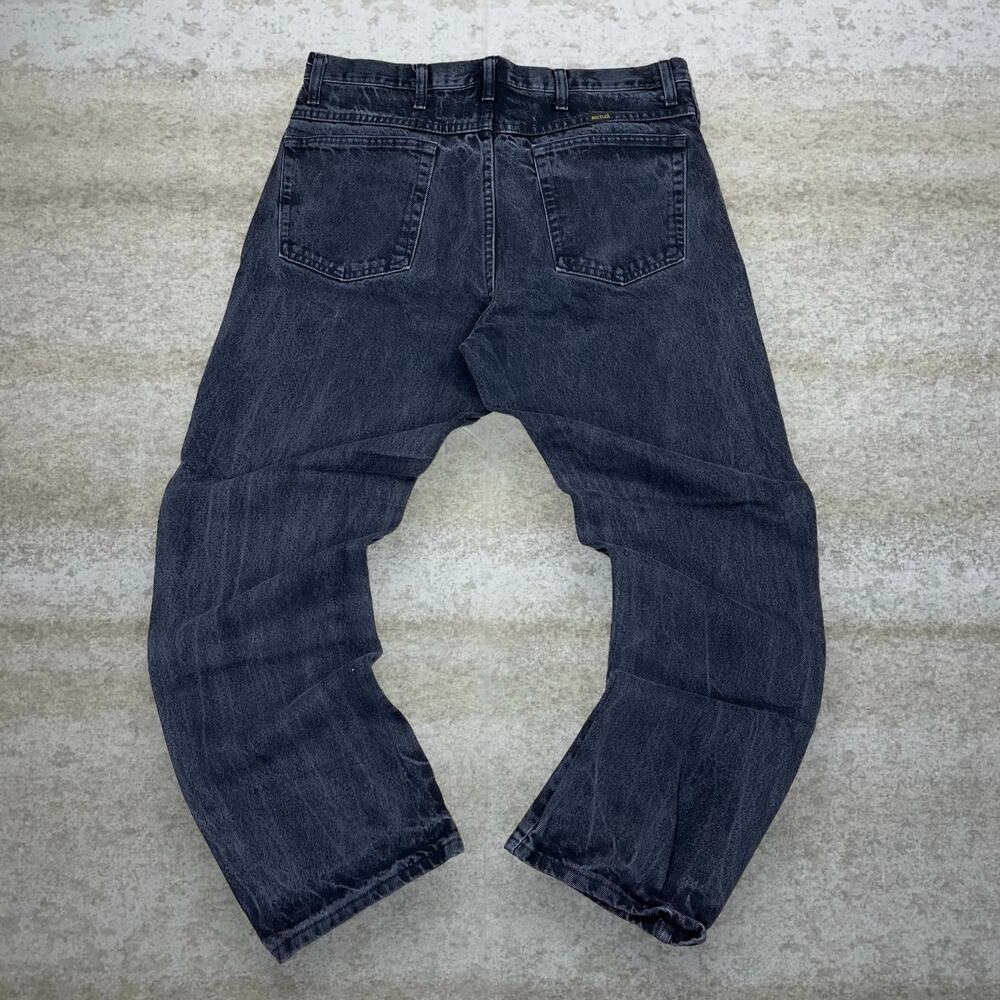 Vintage Y2K Rustler Work Jeans 36x30 Relaxed Fit Smoke Black Red Label